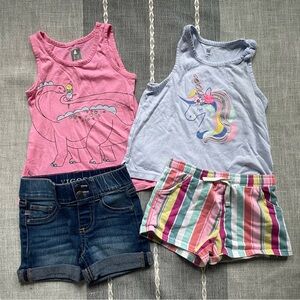 Girls Size 5 Summer Tank tops and Shorts